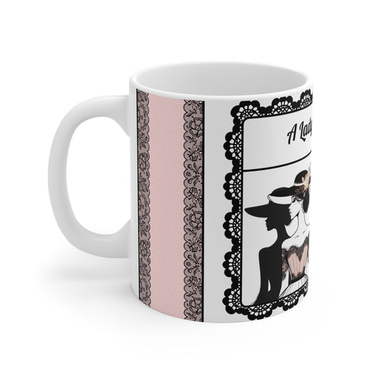 A Lady's Lip Service - 11 oz Coffee Cup